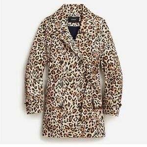 J. Crew Collection short trench coat in leopard